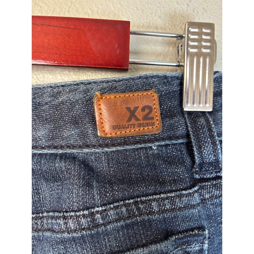 X2 Quality Denim Womens Size 2 Slim W10 Low Rise Straight Leg Jeans Dark Wash - Picture 6 of 12
